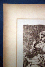Load image into Gallery viewer, La Bouillie , Mother and Child, Porridge etching   Jean Francois Millet