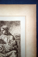 Load image into Gallery viewer, La Bouillie , Mother and Child, Porridge etching   Jean Francois Millet