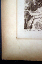 Load image into Gallery viewer, La Bouillie , Mother and Child, Porridge etching   Jean Francois Millet