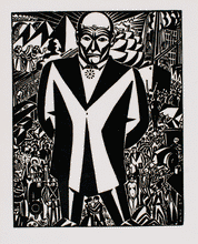 Load image into Gallery viewer, Frans  Masereel Businessman Geschäftsmann woodcut 20C
