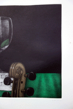 Load image into Gallery viewer, Rose, glass and music mezzotint print by Tomoe Yokoi