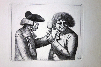 George Pratt and a Fool etching by John Kay 18c