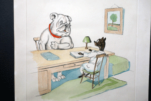 Boris  O‘Klein dogs etching     ‘Doctor, I have an inferiority complex’  ‘Docteur, je souffre d’un compl