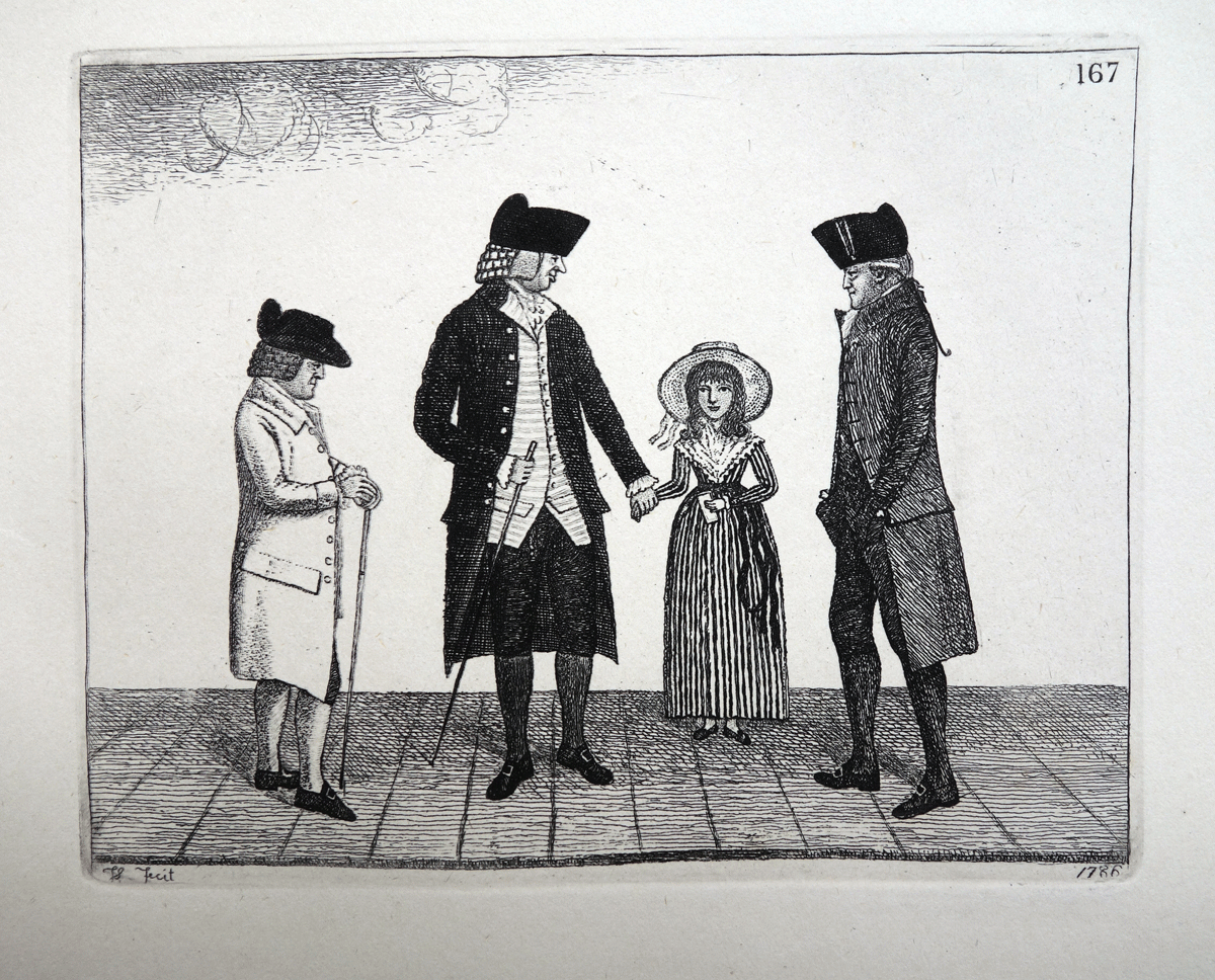 Mr. James Rae, Dr. William Laing, and Dr. James Hay etching by John Kay