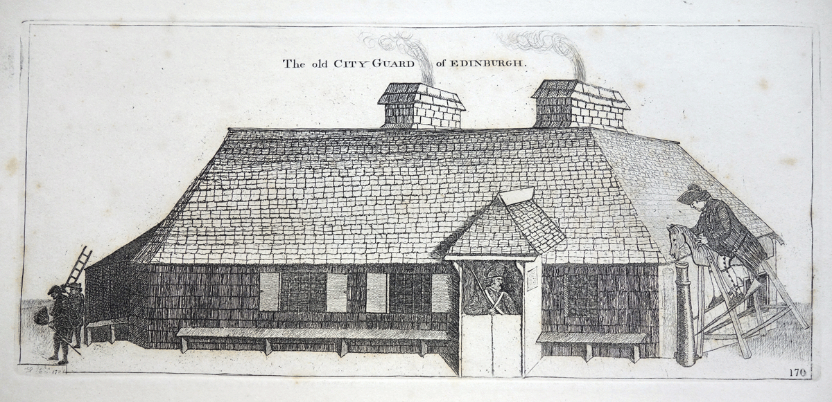The City Guard-House. Corporal John Dhu John Kay etching