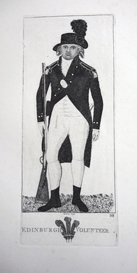 Archibald Gilchrist Royal Edinburgh Volunteers - Antique Print 1794 by John Kay