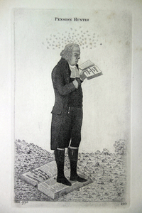 Pension Hunter Rev. James Lapslie, Minister of Campsie John Kay etching 18c