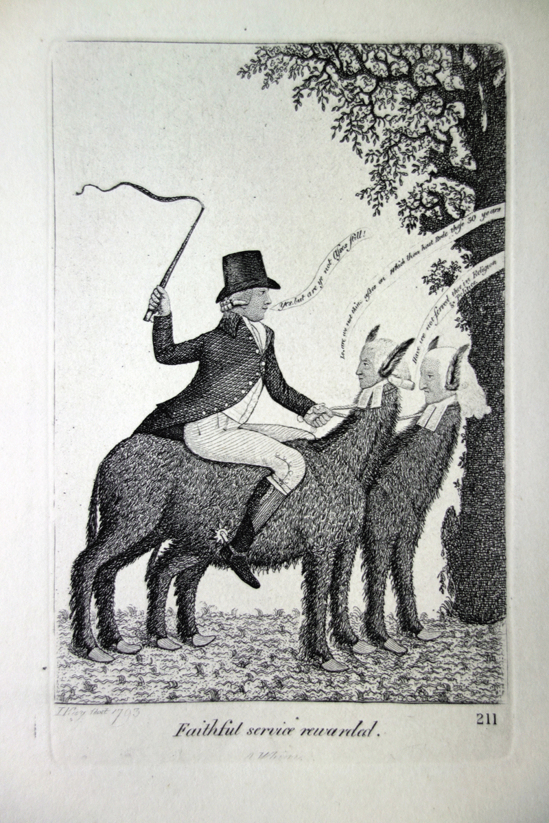 Faithful Service Rewarded John Kay etching 18c