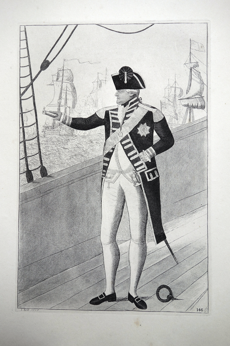 Admiral Duncan, On the Quarter-Deck John Kay etching 18c