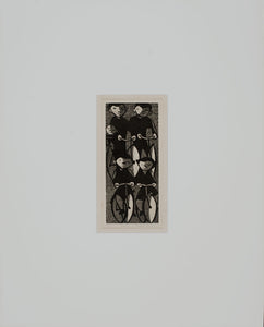 Roderic Barrett 20C Wood Engraving Family Cycling woodcut