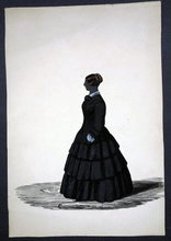 Load image into Gallery viewer, 19c silhouette of family of  Robert Bowman, surgeon of Ripon watercolour on paper