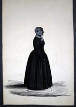 Load image into Gallery viewer, 19c silhouette of family of  Robert Bowman, surgeon of Ripon watercolour on paper