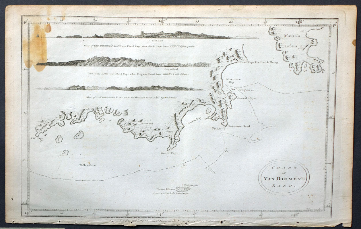 Chart Van Diemans Land Portlock