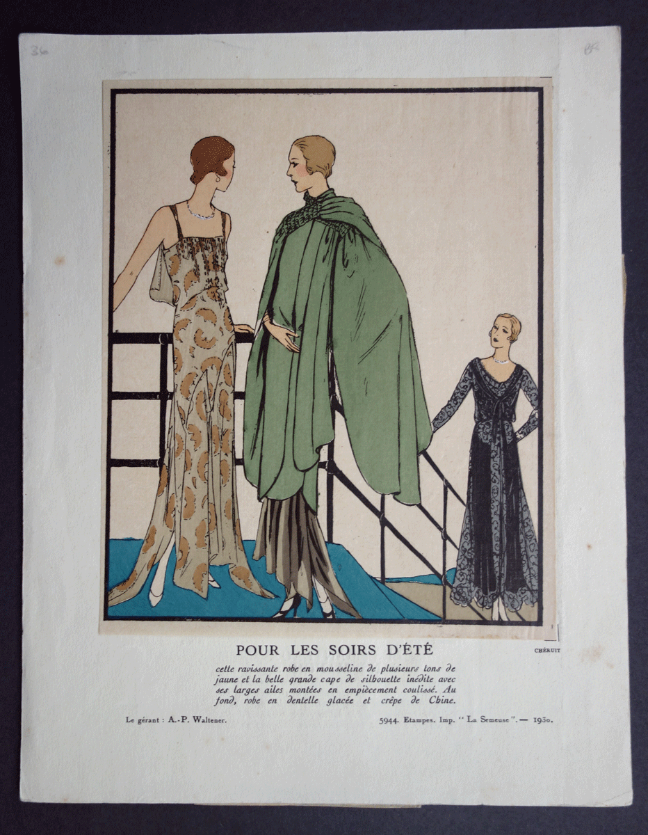 Pour les Soirs D'ete Cheruit La Mode Pratique 1930