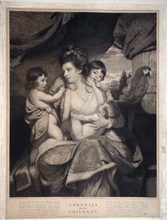 Load image into Gallery viewer, Cornelia and her Children 18C stipple engraving Wilkin after Reynolds