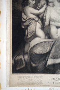 Cornelia and her Children 18C stipple engraving Wilkin after Reynolds