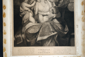 Cornelia and her Children 18C stipple engraving Wilkin after Reynolds