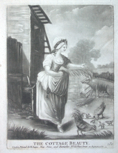 Load image into Gallery viewer, The Cottage Beauty R Sayer Fleet Street 1786 18c mezzotint