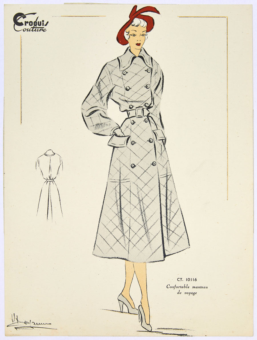 Croquis Couture 50s  fashion plate 11