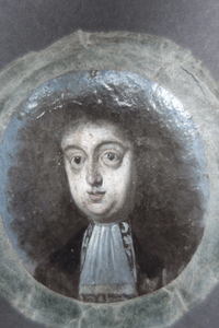 17th century gentleman oil miniature