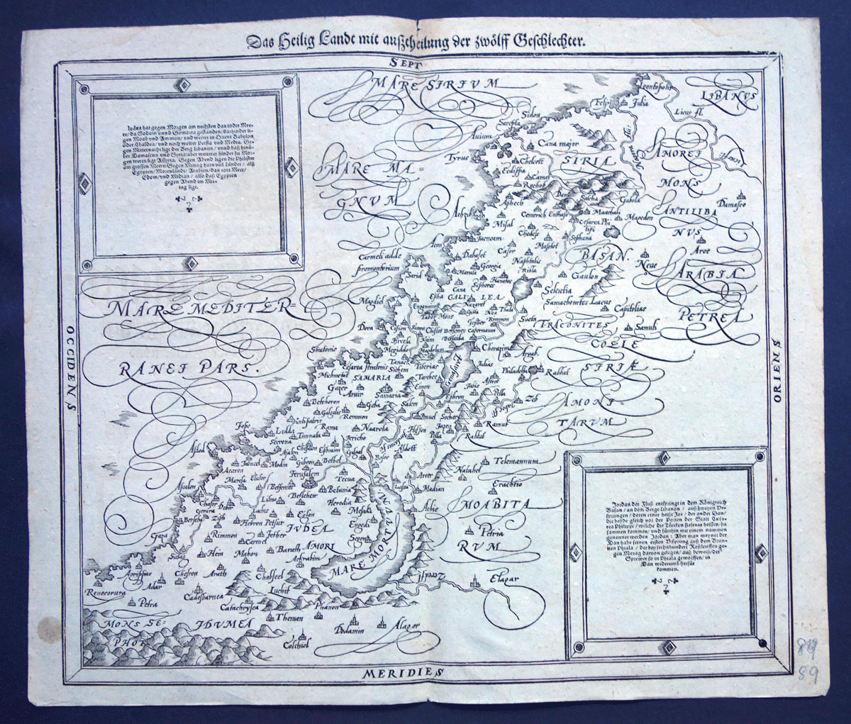 Holy Land divided among the 12 tribes ‘Des Heiligen Landes etc’ map Munster
