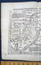 Load image into Gallery viewer, Cyprus, Syria, Palestine Mesopotamia after Ptolemy map Cosmographia Munster