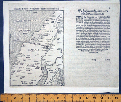Holy Land map  ‘Tafel des Heiligen Landes zu dem Newen Testament Dienlich’ Bunting