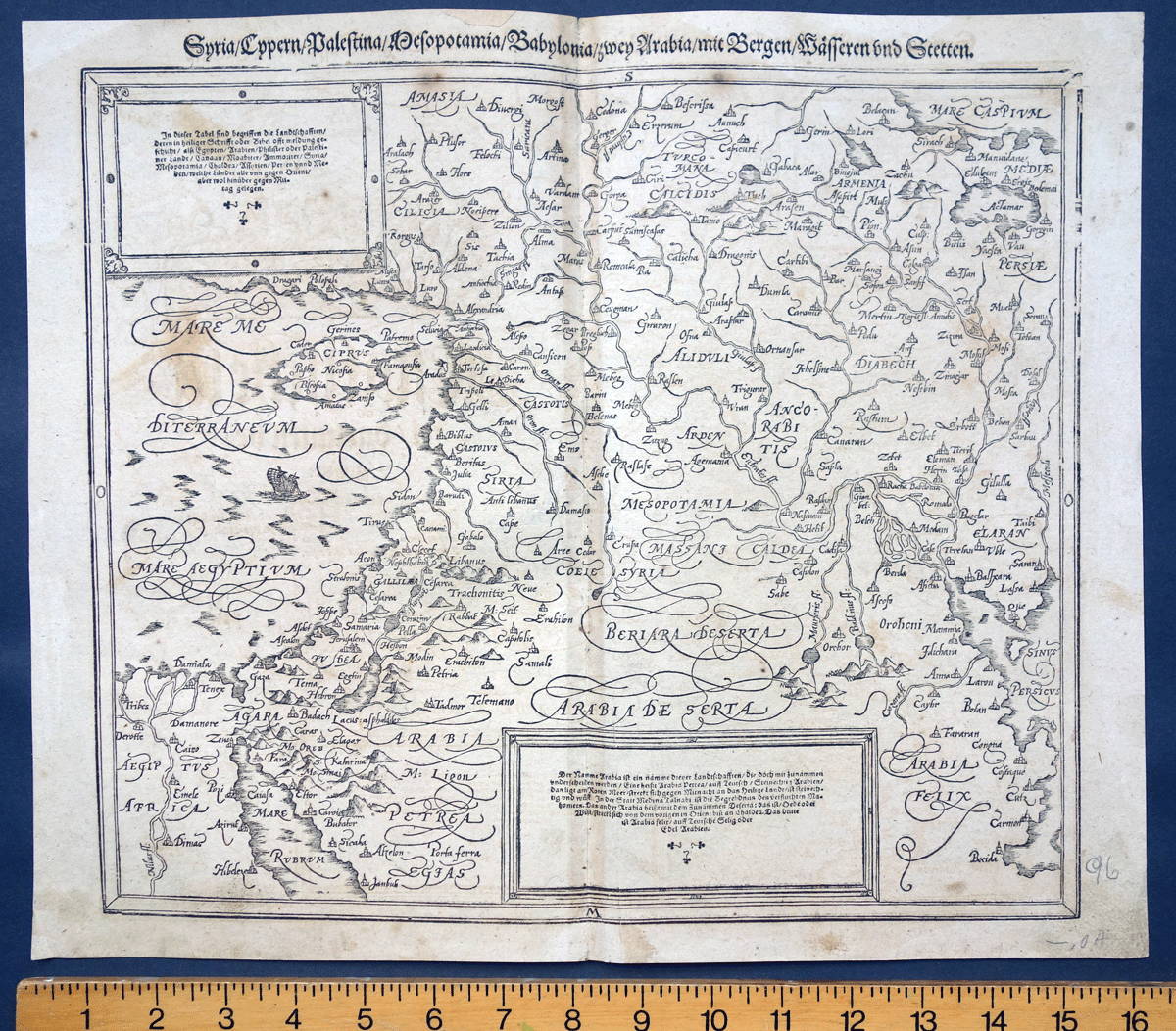 Syria, Cyprus, Palestine etc map Cosmographia Universalis Munster