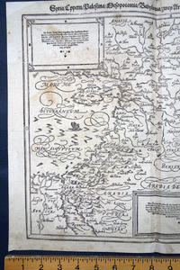 Syria, Cyprus, Palestine etc map Cosmographia Universalis Munster