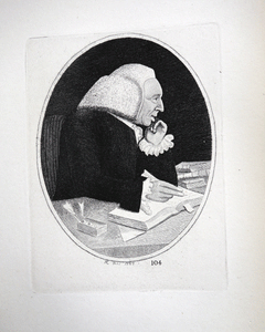 Dr. Cullen In His Study John Kay etching 18c