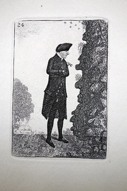 Dr James  Hutton doing field work  John Kay etching 18c