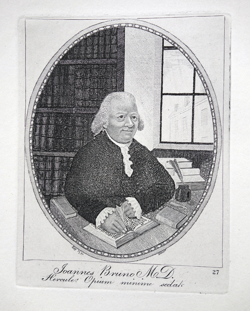 Dr. John Brown in his Study John Kay etching 18c