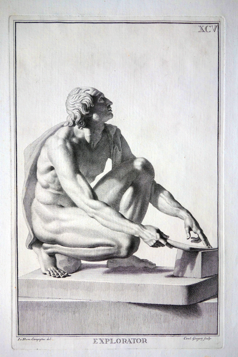 Explorator 18C engraving by Gregori from a  drawing by Giovanni Campiglia
