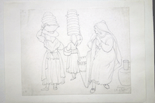 Load image into Gallery viewer, G R Lewis drawings Liege women basket sellers 1835