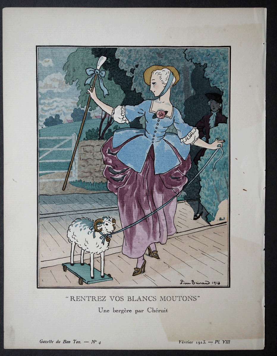 Gazette du Bon Ton fashion plate  Rentrez vos Blancs Moutons Cheruit