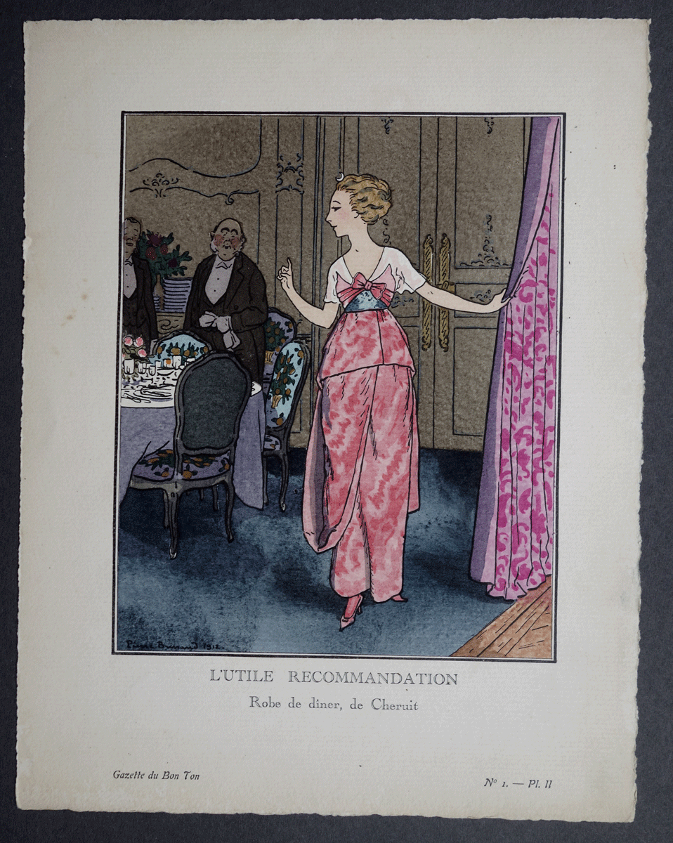 Gazette du Bon Ton fashion plate  Cheruit L'Utile Recommandation