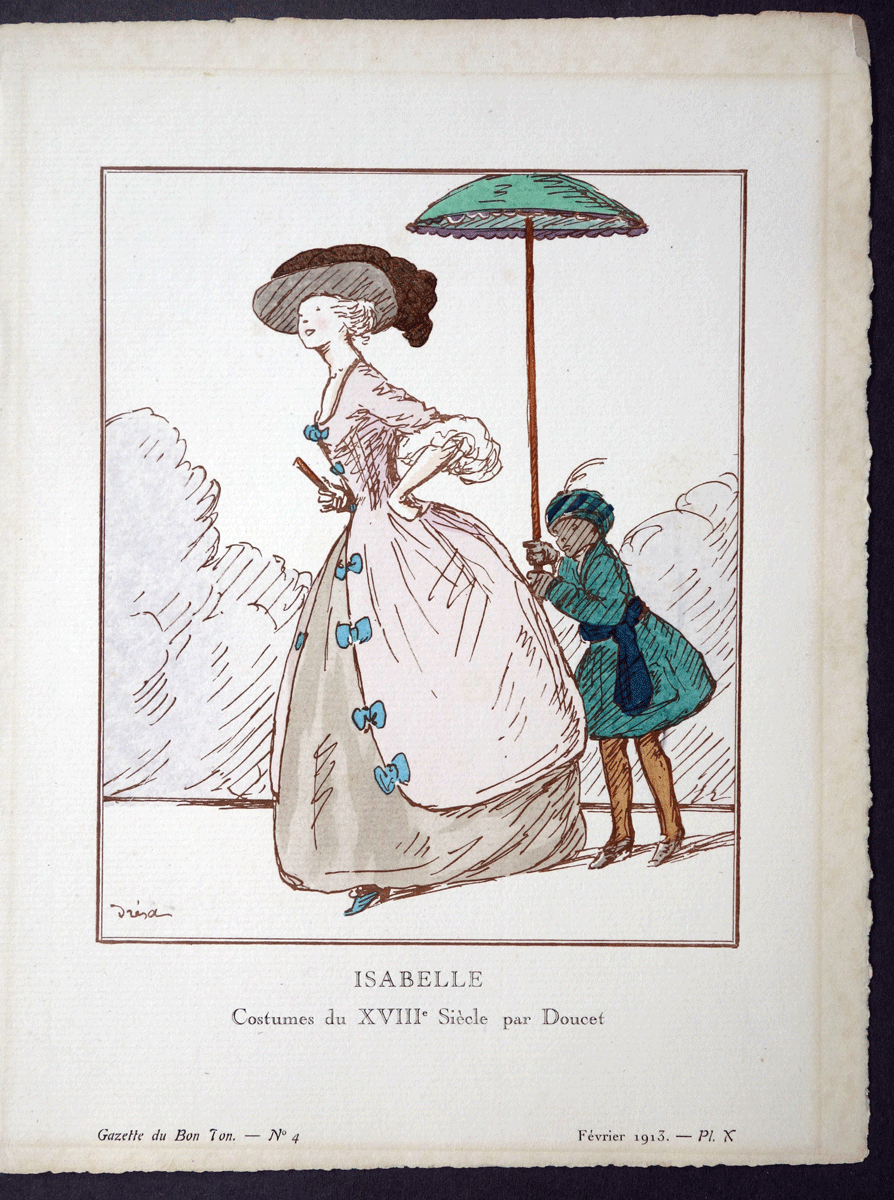 Gazette du Bon Ton fashion plate  Isabelle Doucet 1913