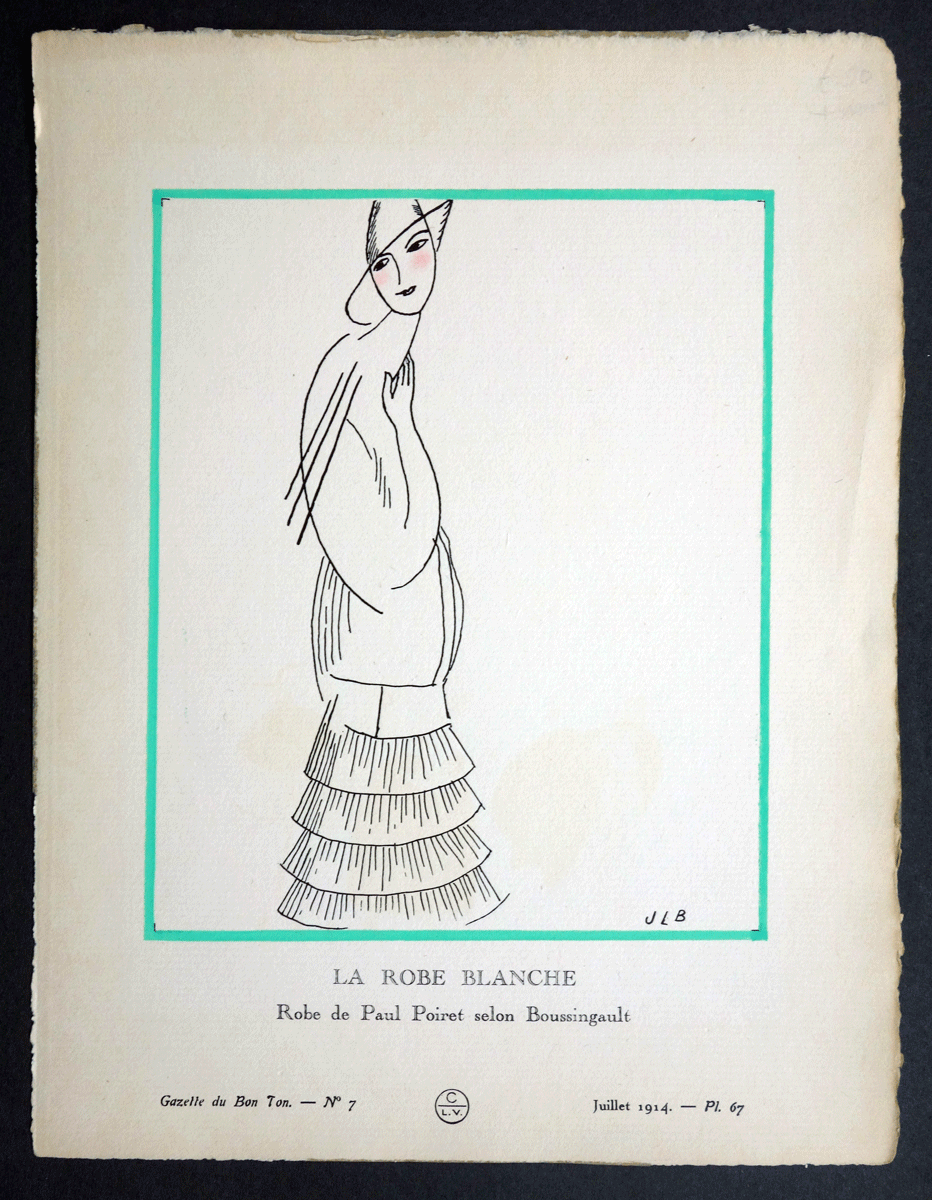 Gazette du Bon Ton fashion plate Poiret La Robe Blanche 1914
