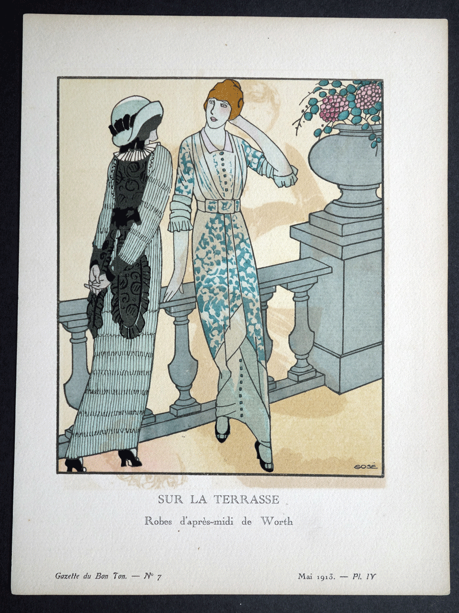 Gazette du Bon Ton fashion plate Sur la Terrasse Worth