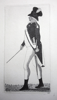 : Henry Dundas, Viscount Melville, In the Uniform of the Royal Edinburgh Volunteers John Kay etching 18c