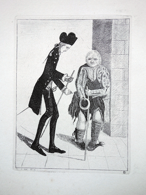 Hugo Arnot, Esq., Advocate, and Gingerbread Jock John Kay etching