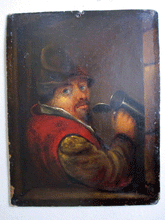 Load image into Gallery viewer, Tavern  Drinker primitive oil painting van Ostade subject