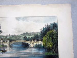 Central Park The Bridge Currier and Ives lithograph