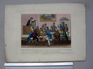 A Day's Journal of a Sponge Victorian satire aquatint and watercolour