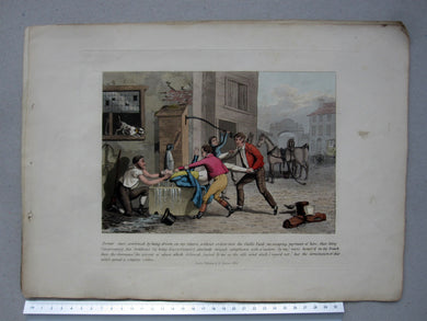 A Day's Journal of a Sponge Victorian satire aquatint and watercolour