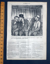 Load image into Gallery viewer, Daumier lithograph They seem to be planning a conspiracy ...‘En Chemin de Fer’