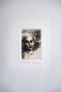 Jack Levine etching Head of a Girl