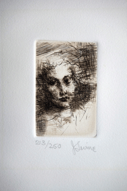 Jack Levine etching Head of a Girl