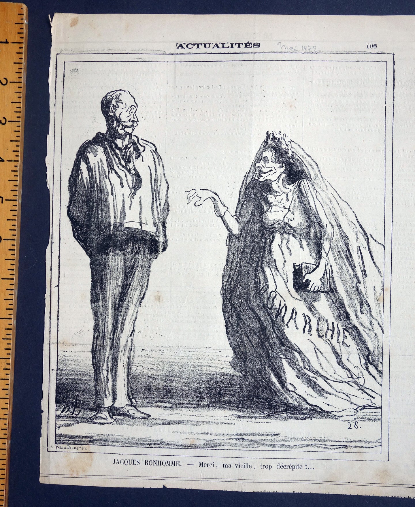 Daumier lithograph Sorry, madam , but you are really too decrepit!from ‘Actualites’