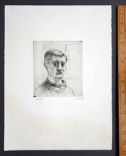 Load image into Gallery viewer, Jean Carton, French sculptor, self portrait etching